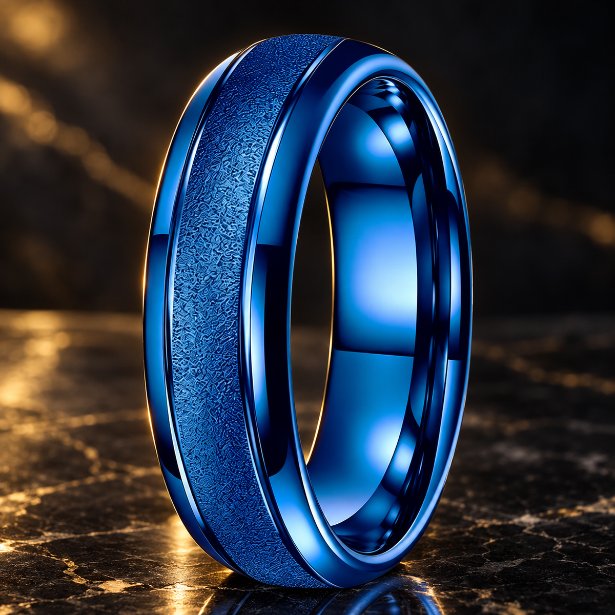 Sandblasted Tungsten Ring