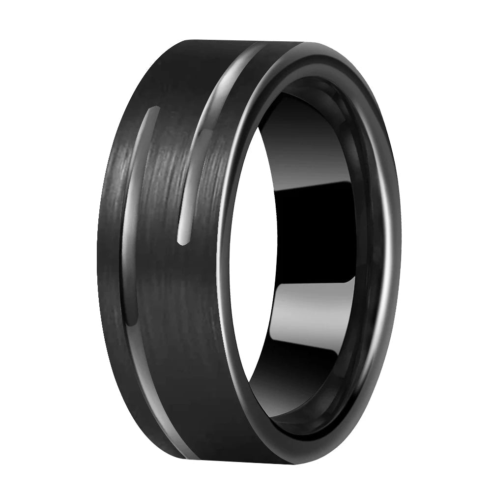 Brushed Finish Tungsten Engagement Band