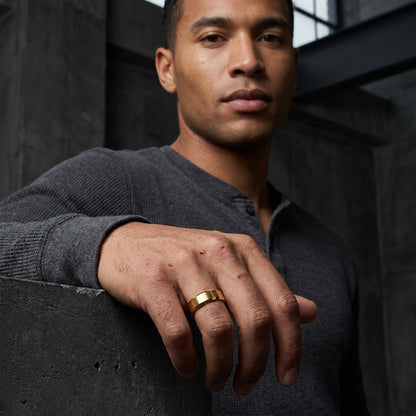 Brushed Gold Tungsten wedding Ring