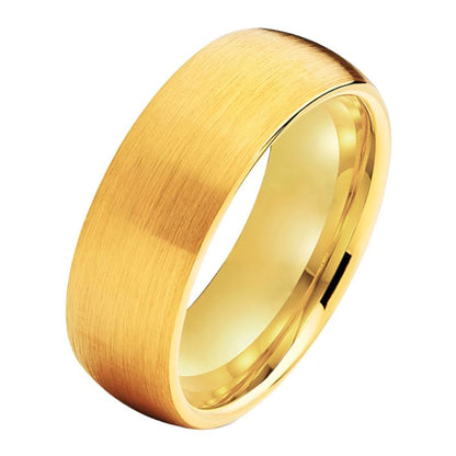 Brushed Gold Tungsten Ring