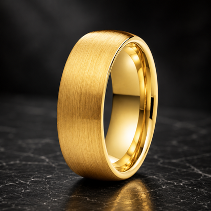 Brushed Gold Tungsten Wedding Band