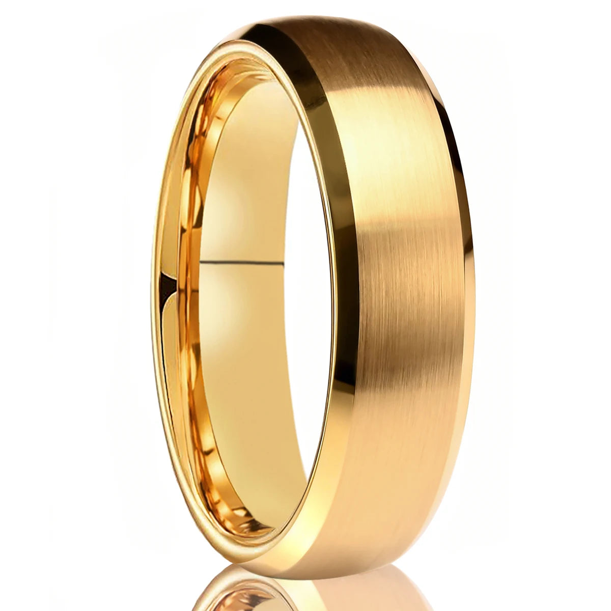 Brushed Gold Tungsten wedding Ring