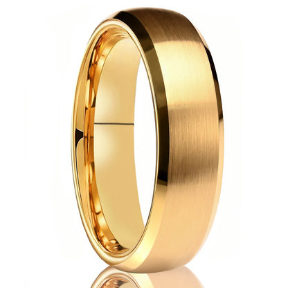 Brushed Gold Tungsten wedding Ring