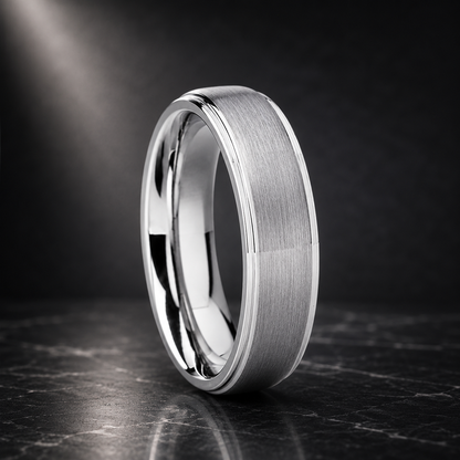 Brushed Silver Tungsten Wedding Band