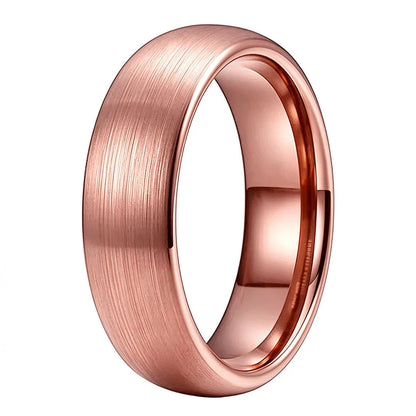 Brushed rose gold Tungsten Carbide Wedding ring