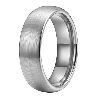Brushed Silver Tungsten Carbide Wedding ring