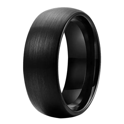 Brushed Black Tungsten Carbide Wedding ring