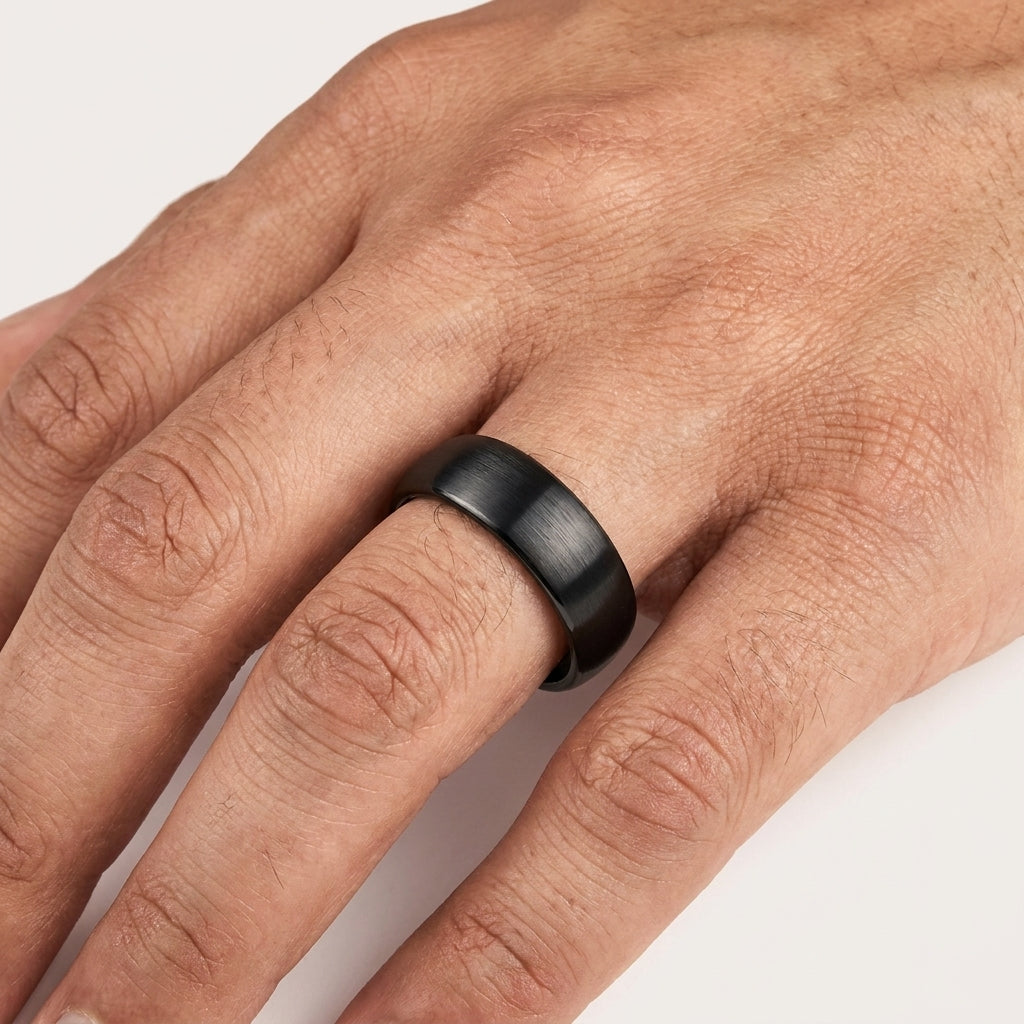 The Black Standard™ – Brushed Black Tungsten Ring