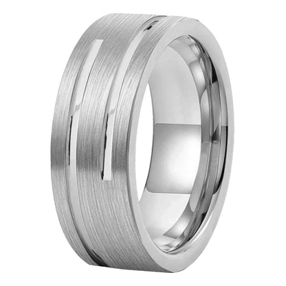 Brushed Finish Tungsten Engagement Band