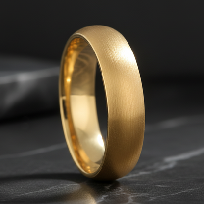 Brushed Gold Tungsten Ring - RealTungsten