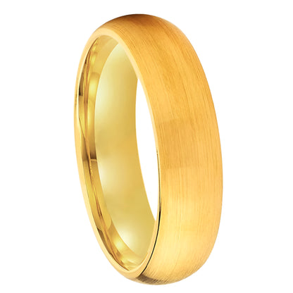 Brushed Gold Tungsten Ring