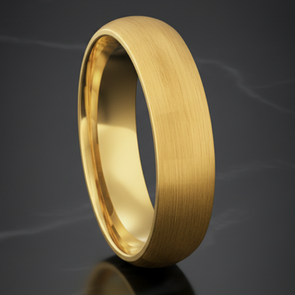 Brushed Gold Tungsten Ring - RealTungsten