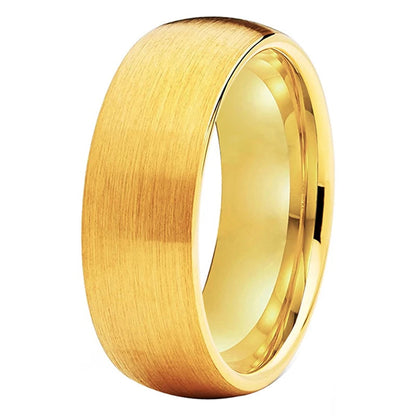 Brushed Gold Tungsten Wedding Band