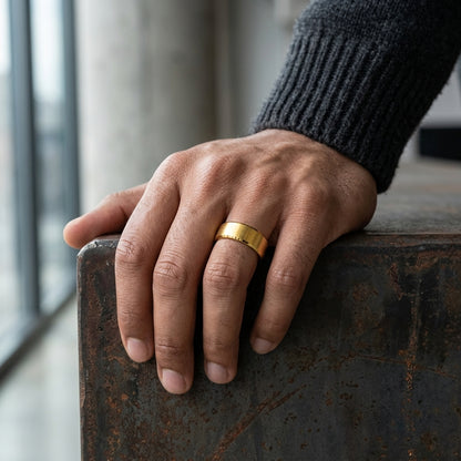 Brushed Gold Tungsten Wedding Band – Golden Pact