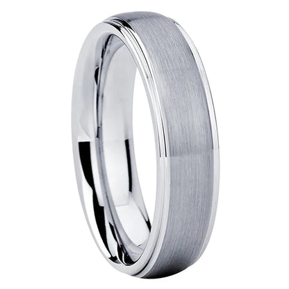 Brushed Silver Tungsten Wedding Band