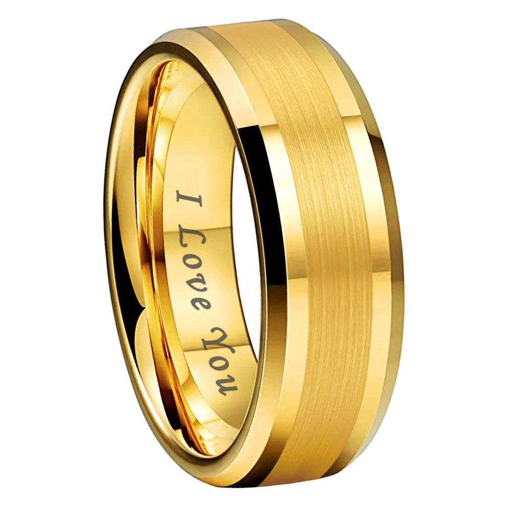 Brushed Tungsten Wedding Band 8mm