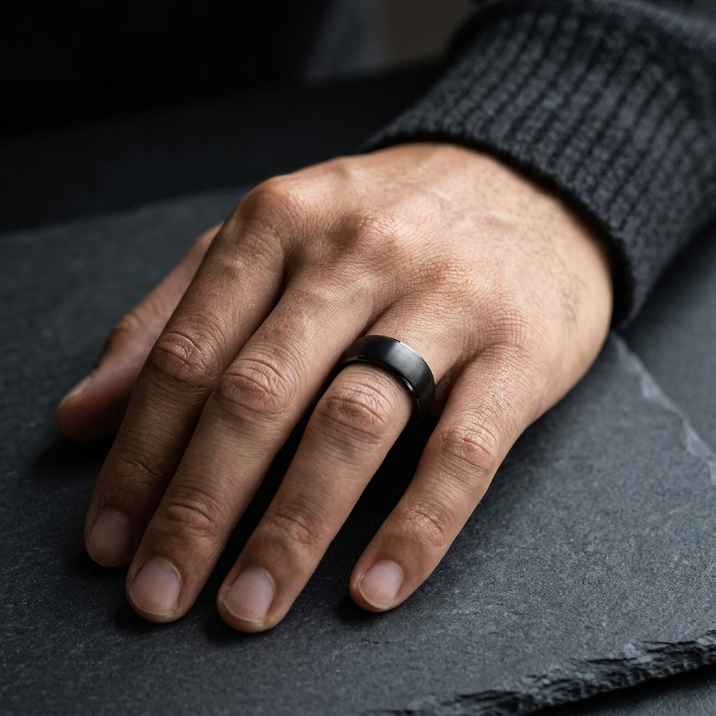 Brushed Tungsten Wedding Band