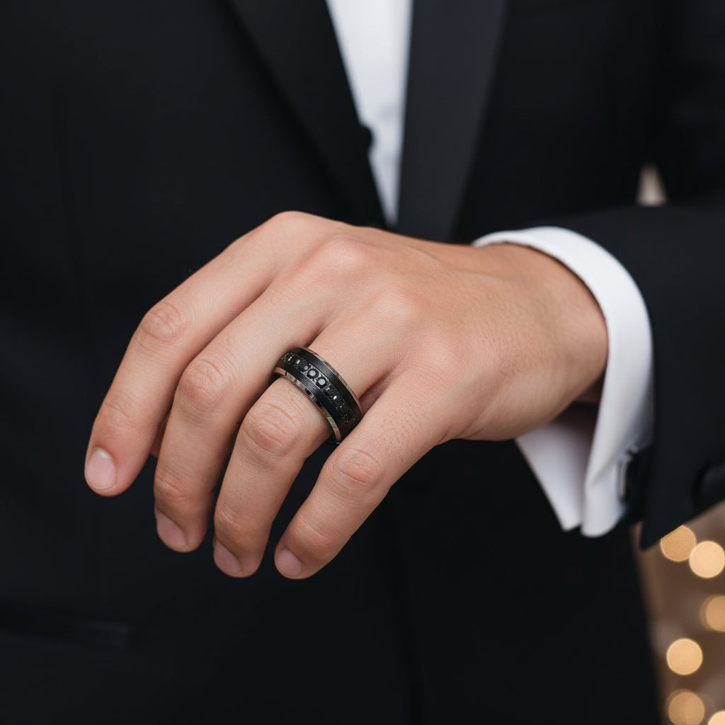 CZ_Stone_Inlay_Black_Tungsten_Wedding_Band