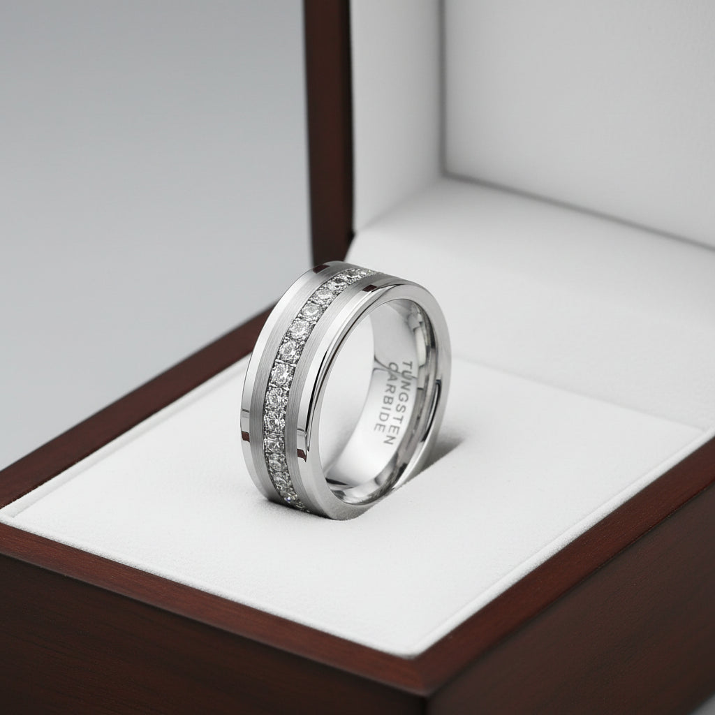 CZ_Stone_Inlay_Black_Tungsten_Wedding_Band