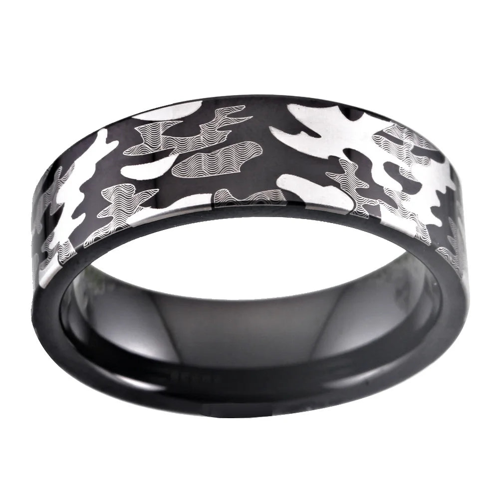 Camo Design Military Tungsten Ring