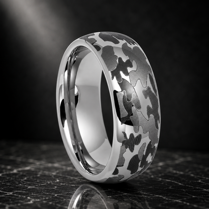 Camouflage Tungsten Wedding Band