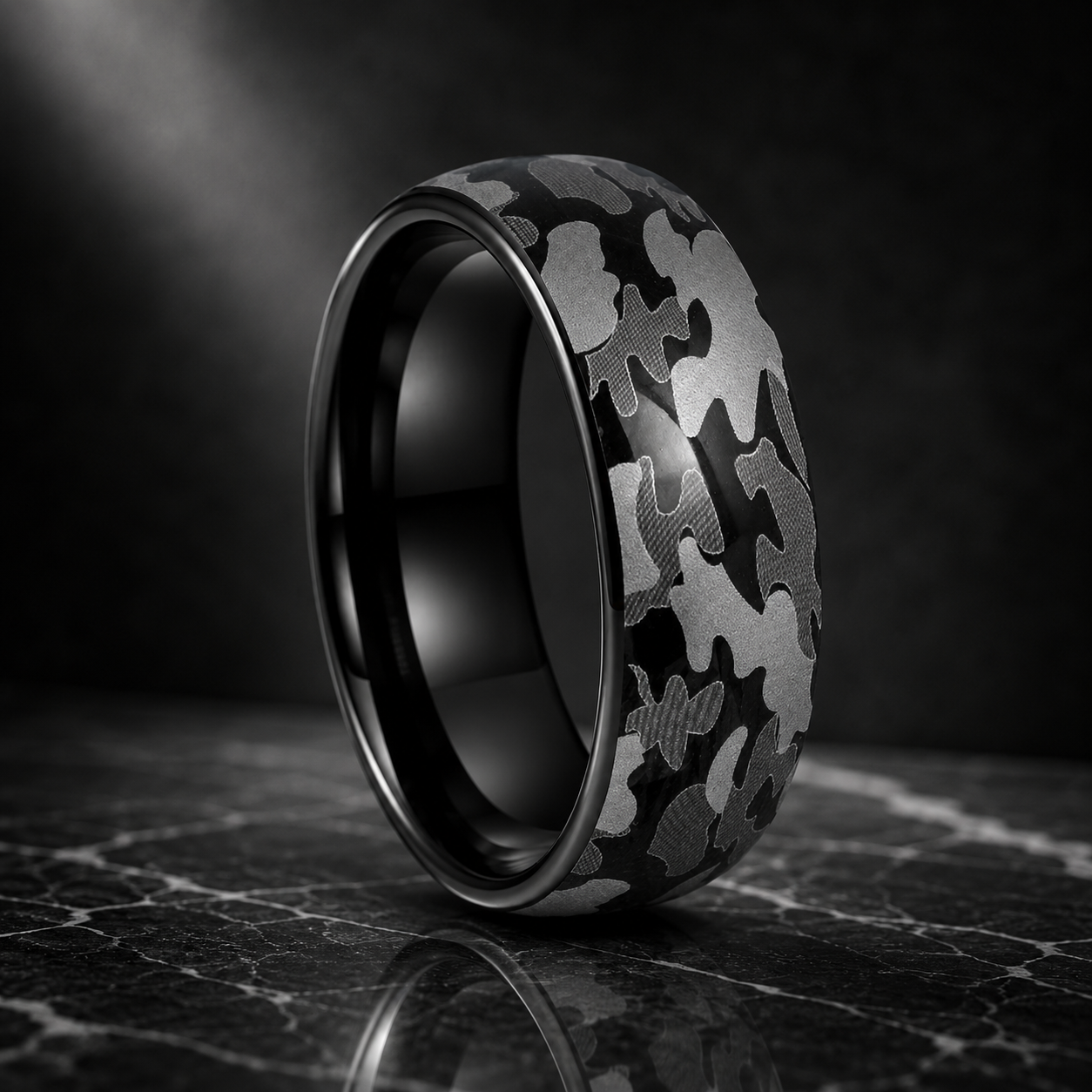 Camouflage Tungsten Wedding Band