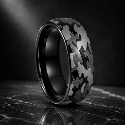 Camouflage Tungsten Wedding Band