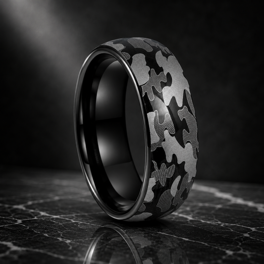Camouflage Tungsten Wedding Band