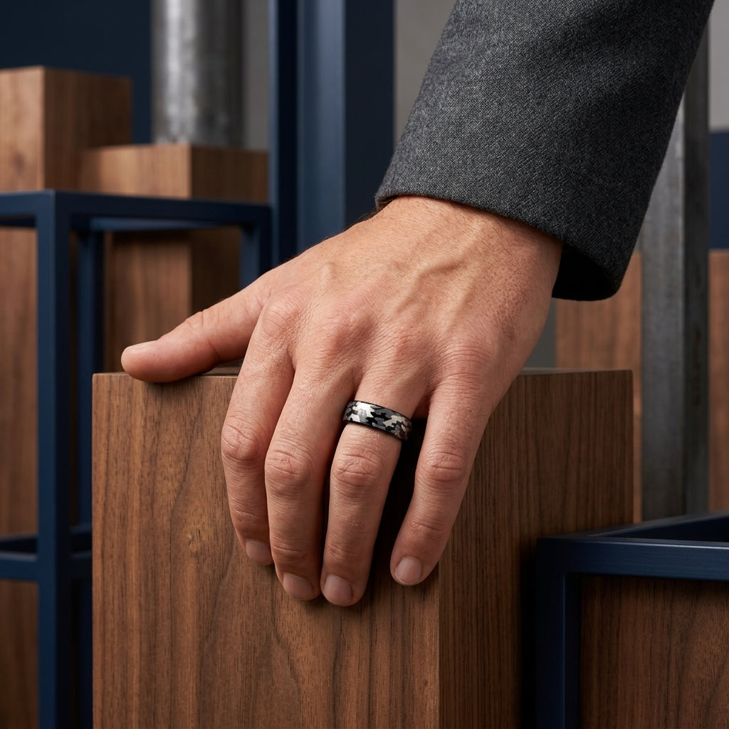 
Camouflage Tungsten Wedding Band