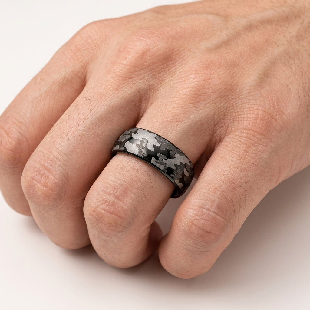 
Camouflage Tungsten Wedding Band
