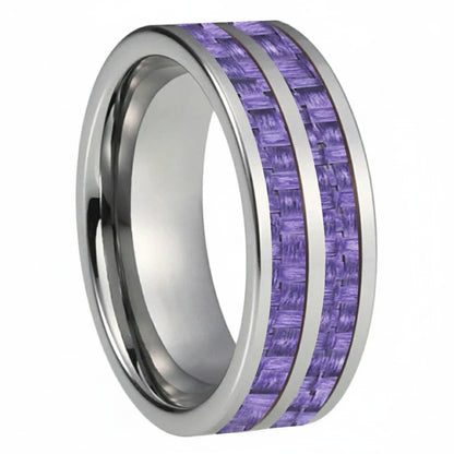 Carbon Fiber Groove Tungsten Wedding Band
