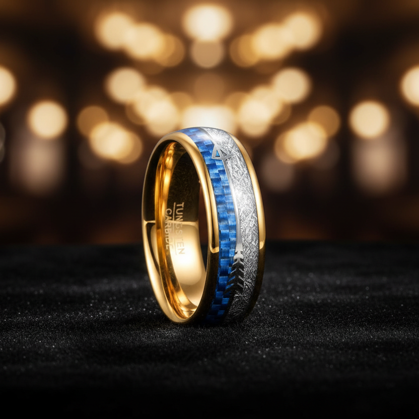 Carbon Fiber Tungsten Engagement Ring