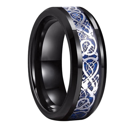 Carbon Fiber Inlay Dragon Ring