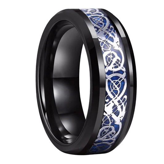 Carbon Fiber Inlay Dragon Ring