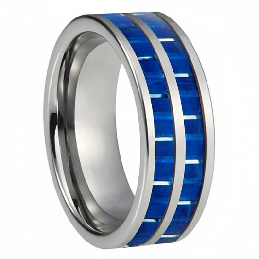 Carbon Fiber Groove Tungsten Wedding Band