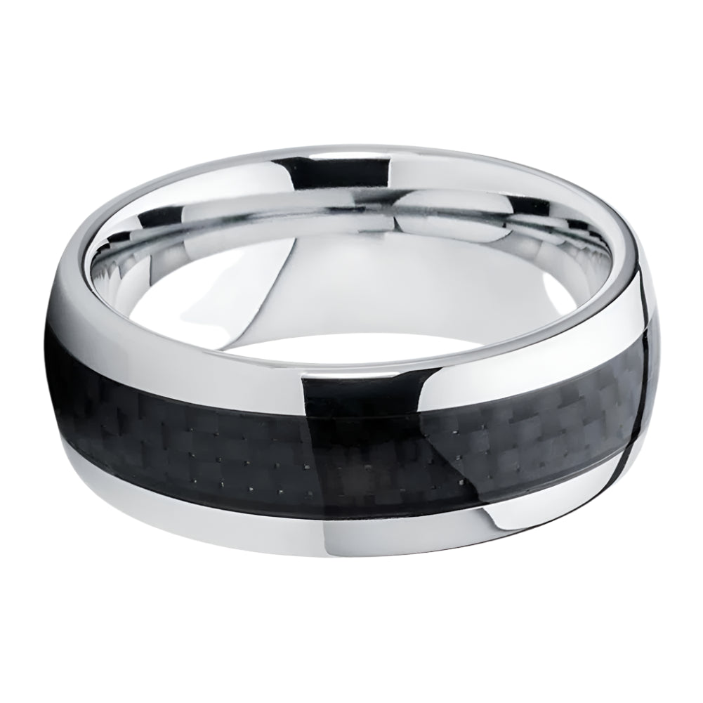 Carbon Fiber Inlay Tungsten Ring