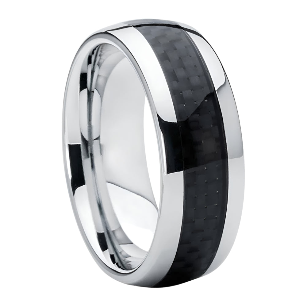 Carbon Fiber Inlay Tungsten Ring