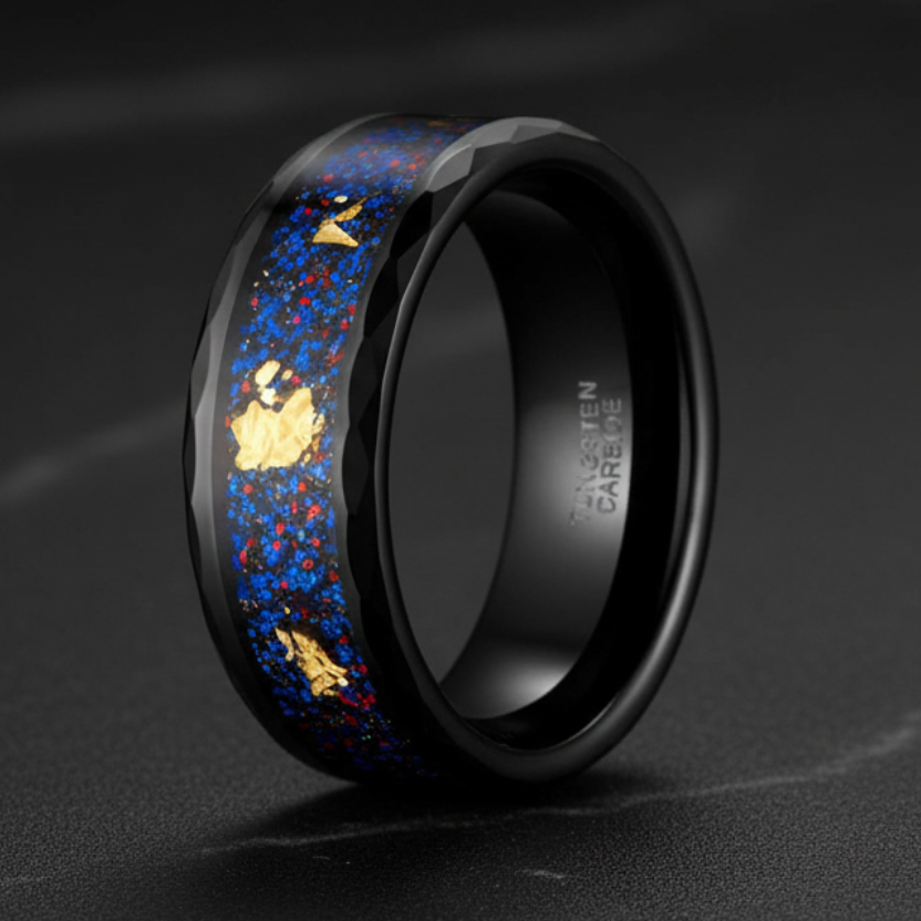 Hammered Tungsten Engagement Ring - RealTungsten