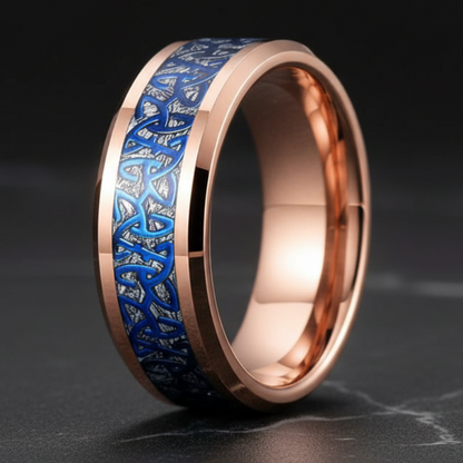 Celtic Knot Inlay Tungsten Wedding Band