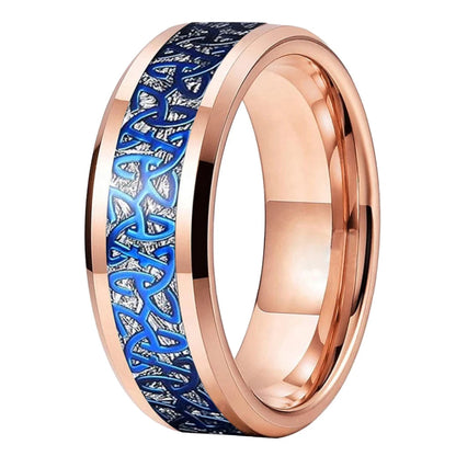Celtic Knot Inlay Tungsten Wedding Band