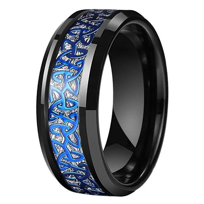 Celtic Knot Inlay Tungsten Wedding Band