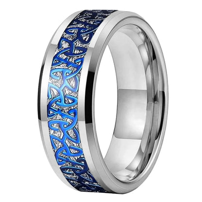 Celtic Knot Inlay Tungsten Wedding Band