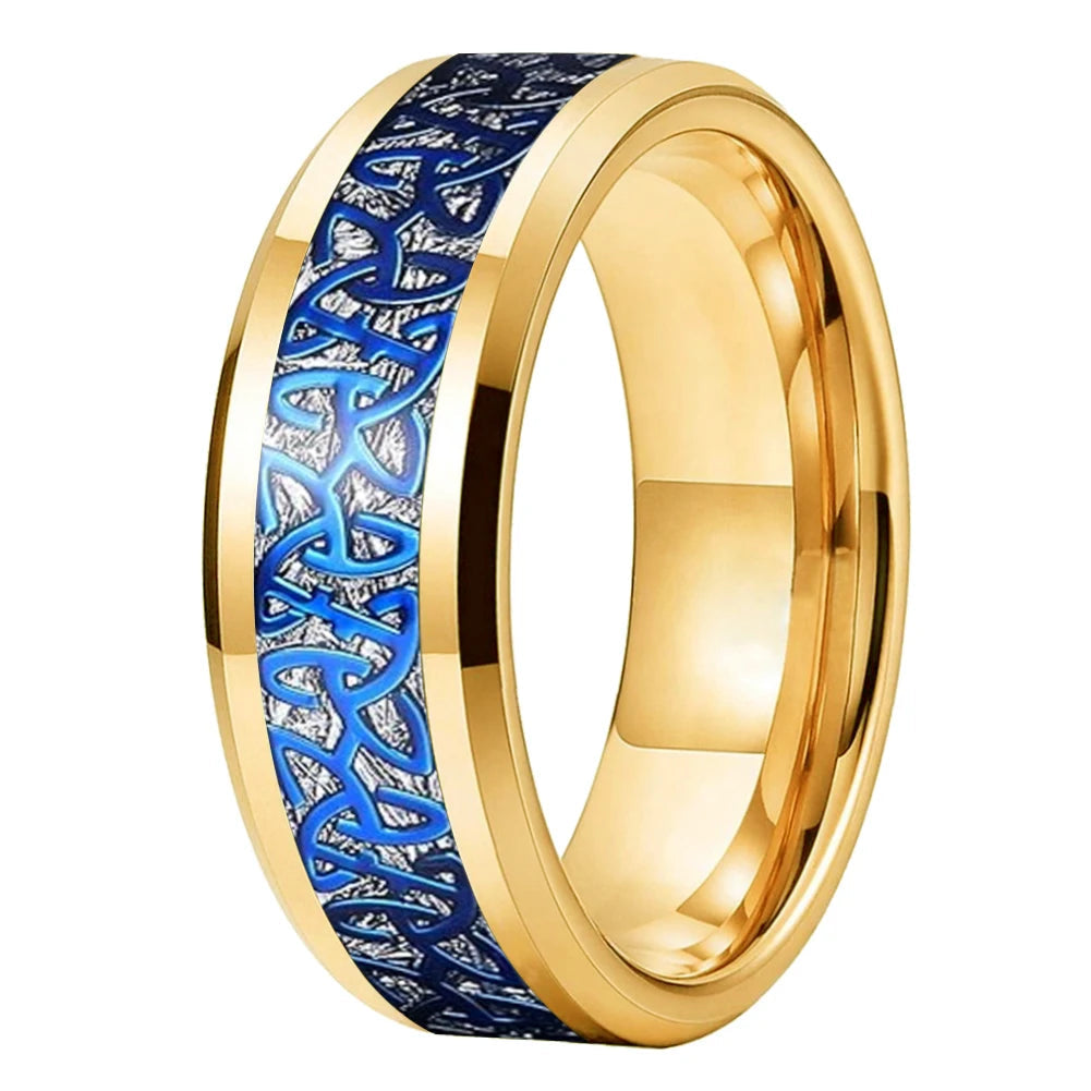 Celtic Knot Inlay Tungsten Wedding Band