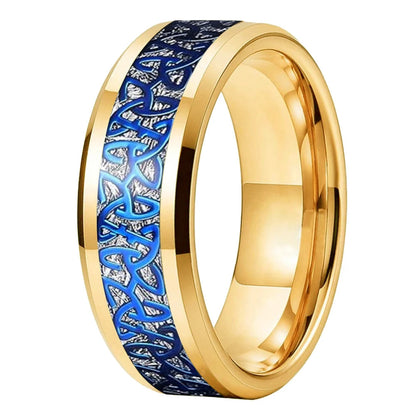 Celtic Knot Inlay Tungsten Wedding Band