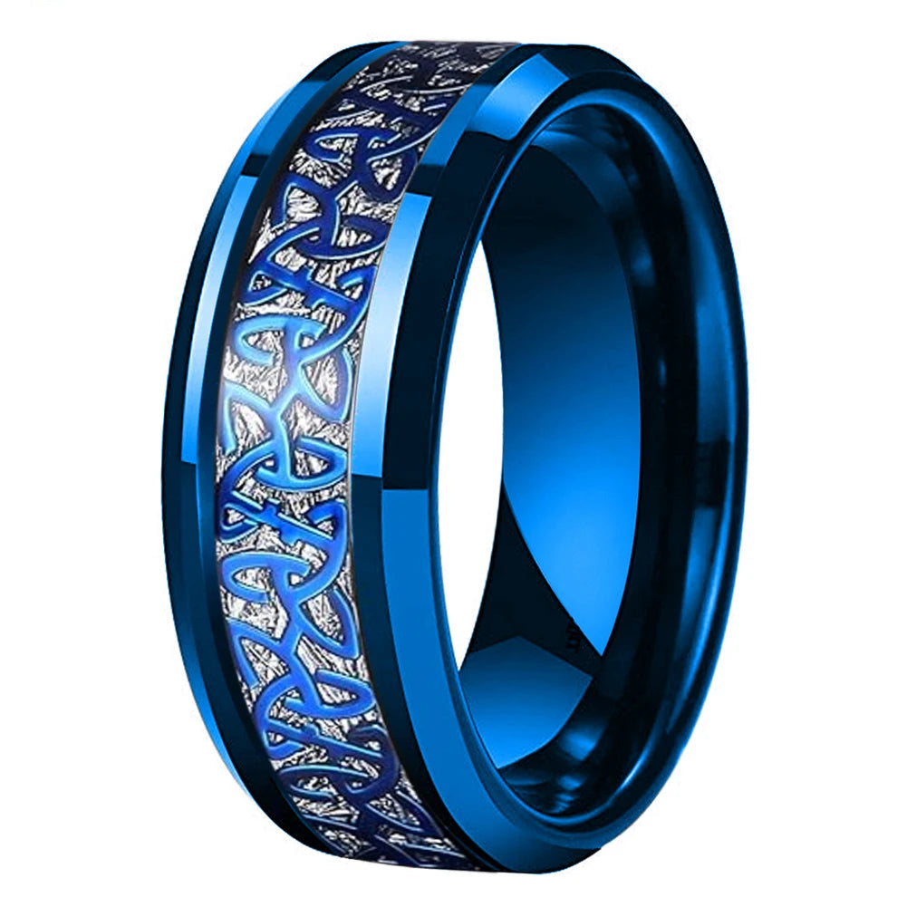 Celtic Knot Inlay Tungsten Wedding Band