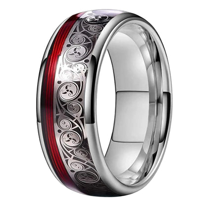 Celtic Spiral Tungsten Ring