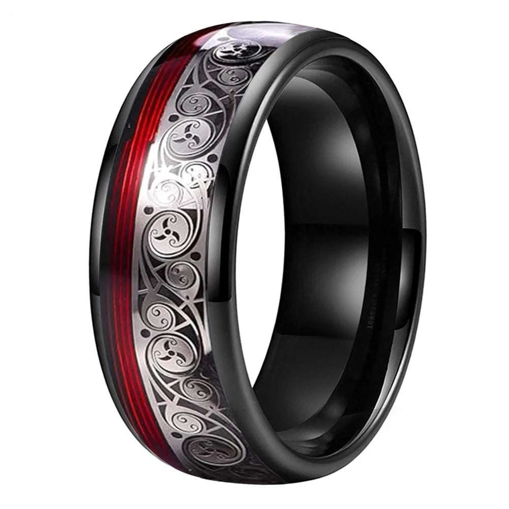 Celtic Spiral Tungsten Ring