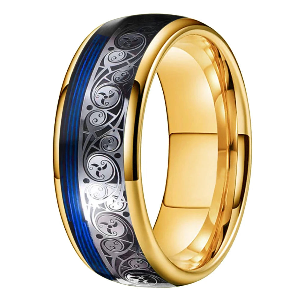 Celtic Spiral Tungsten Ring