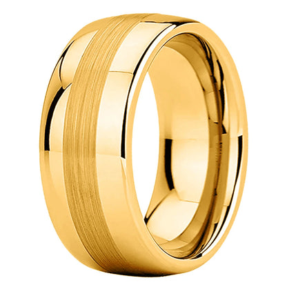 Center Brushed Tungsten Wedding Band
