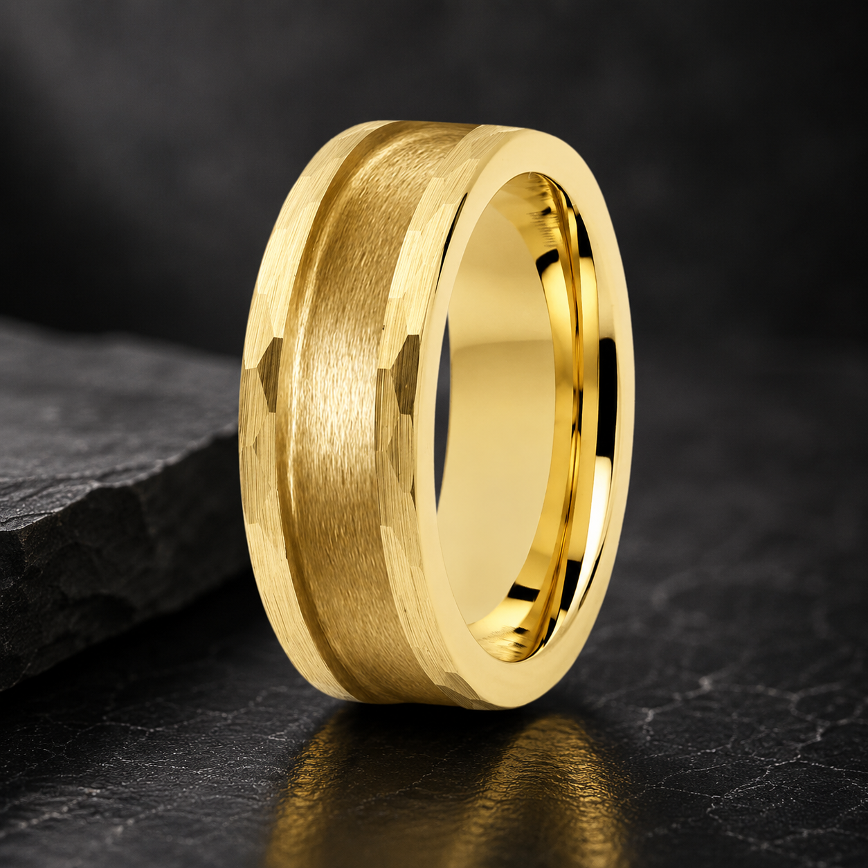 The Titan Crest™ - Gold Tungsten Ring Blank